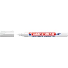 Edding 8046 Rotulador Permanente Industrial - Punta Redonda 1-3mm - Tinta Opaca - Resistente al Desgaste, Roce y Luz - Color Blanco (10 uds)