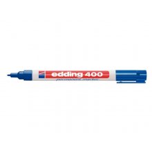 Edding 400 Rotulador Permanente - Punta Redonda - Trazo 1 mm. - Recargable - Secado Rapido - Color Azul (10 uds)