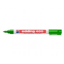 Edding 400 Rotulador Permanente - Punta Redonda - Trazo 1 mm. - Recargable - Secado Rapido - Color Verde (10 uds)