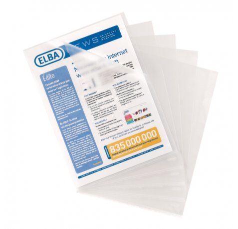 Elba Dossier Uñero Standard Folio PP 140? - Resistente y Duradero - Tamaño Estandar para Folios - con Uñero para Facil Manejo (10 uds)