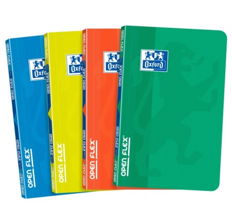 Oxford School Classic Openflex 9x14 Libreta Grapada - Tapa de Plastico Resistente - 48 Hojas de Papel Cuadriculado 5x5 - Colores Surtidos - Ideal para Estudiantes (10 uds)