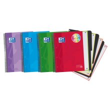Oxford School Classic A4+ Europeanbook - Tapa Extradura Resistente - 50% mas Hojas Gratis - 5x5 Cuadricula - 120 Hojas - Colores Surtidos (5 uds)