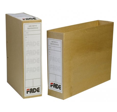 Fade Bolsa de Archivo Definitivo - Formato Folio - Lomo de 80mm - Cinta para Cerrar - Carton Kraft Microcanal - Etiquetas Adhesivas - Color Marron (100 uds)