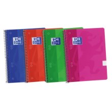 Oxford School Classic A5+ Europeanbook Spiralflex - Tapa de Plastico Resistente - 1 Linea por Pagina - 50 Hojas - Colores Surtidos (10 uds)
