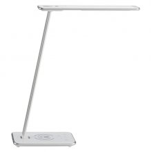 Unilux Lampara de Escritorio LED Jazz - Iluminacion LED de Bajo Consumo - Diseño Moderno y Elegante - Brazo Flexible para Ajustar la Luz - Color Gris Metalizado