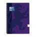 Oxford School Classic Cuaderno Espiral Tapa de Plastico Folio 4x4 - 80 Hojas - Tapa de Plastico Resistente - Cuadricula 4x4 con Margen - Color Lila (5 uds)