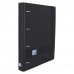 Oxford Europeanbinder Live & Go Carpeta de 4 Anillas Formato A4+ con Recambio Cuadriculado 5x5mm y 4 Taladros - Tapa de Plastico Resistente - Cierre con Goma Elastica - Color Negro