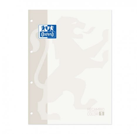 Oxford School Classic Cuaderno de Recambio A4 - Tapa Blanda - Encolado - 80 Hojas - Color Blanco (5 uds)
