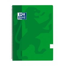 Oxford School Classic Cuaderno Espiral Tapa de Plastico Folio - 1 Linea con Margen - 80 Hojas - Color Verde (5 uds)