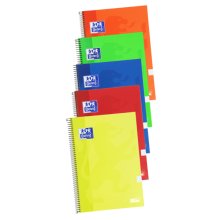 Oxford School Classic Cuaderno Espiral Tapa Extradura Write&Erase - Folio 4x4 con Margen - 80 Hojas - Colores Surtidos (5 uds)