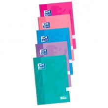 Oxford School Classic Cuaderno Espiral Tapa Extradura Write&Erase - Folio 4x4 con Margen - 80 Hojas - Colores Surtidos (5 uds)