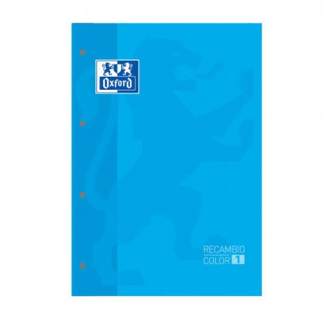 Oxford School Classic Cuaderno de Recambio - Tamaño A4 - Tapa Blanda - Encolado - Cuadricula 5x5 - 80 Hojas - Color Turquesa (5 uds)