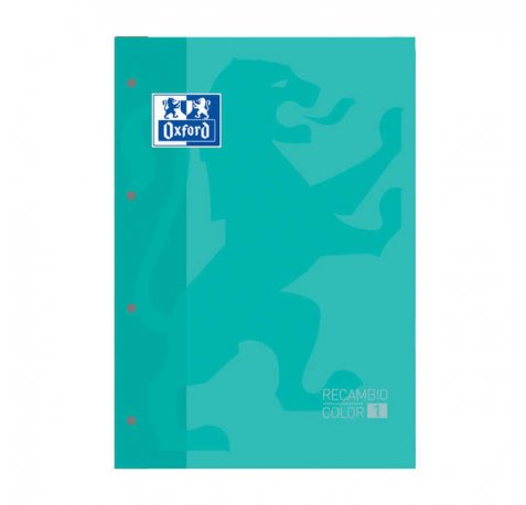 Oxford School Classic Cuaderno de Recambio - Tamaño A4 - Tapa Blanda - Encolado - Cuadricula 5x5 - 80 Hojas - Color Ice Mint (5 uds)