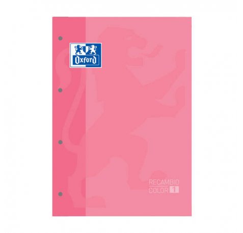 Oxford School Classic Cuaderno de Recambio - Tamaño A4 - Tapa Blanda - Encolado - Cuadricula 5x5 - 80 Hojas - Color Rosa Chicle (5 uds)