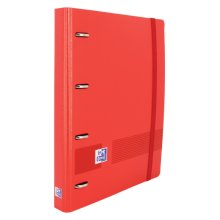 Oxford Live & Go A4+ Europeanbinder - Polyfoam Resistente - Lomo de 45mm - Anillas 4Dx35mm - Incluye Recambio 5x5 - Color Rojo (4 uds)