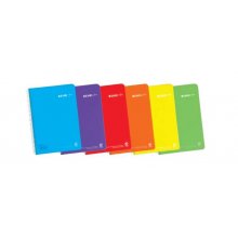 Enri Plus Cuaderno Espiral Formato Folio Pautado 2.5mm - 80 Hojas 90gr con Margen - Cubierta de Plastico - Colores Surtidos (5 uds)
