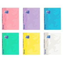 Oxford School Openflex Write&Erase A4 Libreta Grapada - Tapa de Plastico Resistente - 1 Linea con 2 Margenes - 48 Hojas de Colores Pastel - Ideal para Escribir y Borrar Facilmente (10 uds)