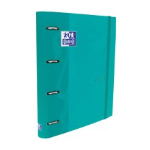 Oxford Touch A4+ Europeanbinder - Tapa Extradura Resistente - Lomo de 45mm - Anillas 4Dx35mm - Incluye Recambio 5x5 - Color Aqua (4 uds)