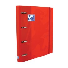 Oxford Touch A4+ Europeanbinder - Tapa Extradura Resistente - Lomo de 45mm - Anillas de 4Dx35mm - Incluye Recambio 5x5 - Color Carmin (4 uds)