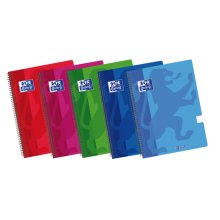 Oxford School Classic A4+ Cuaderno de Tapa Plastica - Europeanbook Spiralflex - 1 Linea - 2M 50 Hojas - Colores Surtidos (5 uds)