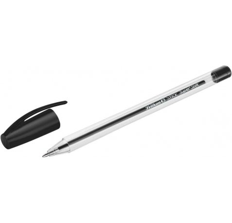 Pelikan Boligrafo Stick Super Soft - Trazo 1mm - Empuñadura Triangular - Formula de Tinta Super Fluida - Color Negro (50 uds)