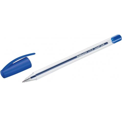 Pelikan Bolígrafo Stick Super Soft - Trazo 1mm - Tinta Super Fluida - Empuñadura triangular - Color Azul (50 uds)
