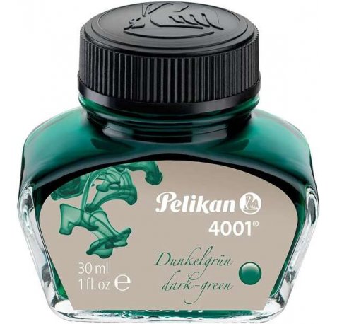 Pelikan Tinta 4001 No.78 - Frasco 30ml - Tintero de 30ml - Asegura el Perfecto Funcionamiento de la Estilografica - Color Verde Oscuro