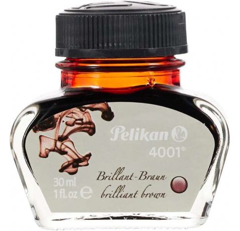 Pelikan Tinta 4001 No.78 - Frasco 30ml - Tintero de 30ml - Asegura el Perfecto Funcionamiento de la Estilografica - Color Pardo