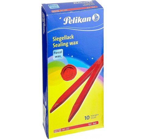 Pelikan Lacre 60/10 para Paquetes - Ideal para Sellar Paquetes de Forma Segura - Color Rojo