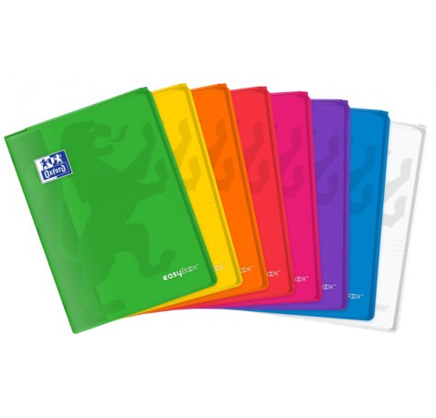 Oxford Easybook A4 Libreta Grapada - Tapa de Plastico Resistente - 1 Linea con 2 Margenes - 48 Hojas de Papel de Alta Calidad (10 uds)