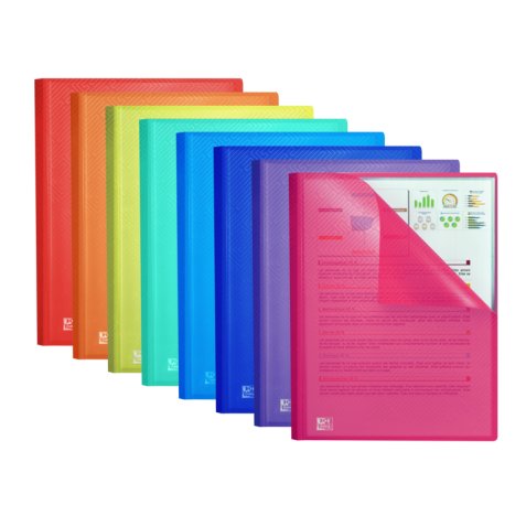 Oxford Urban A4 Carpeta de Fundas Soldadas - Tapa de Plastico Translucido - 20 Fundas - Colores Surtidos (10 uds)