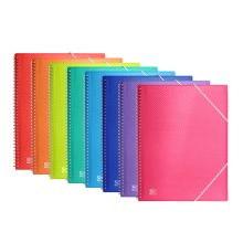 Oxford Urban A4 Carpeta de Fundas - Tapa de Plastico Translucido - Espiral - 30 Fundas - Colores Surtidos (10 uds)