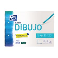Oxford Dibujo Escolar Bloc Espiral A4+ - Tapa Blanda/Contratapa Rigida - 20 Hojas 130gr Liso - 2 Taladros (5 uds)