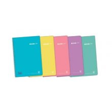 Enri Plus Cuaderno Espiral Formato Folio Cuadriculado 4x4mm - 80 Hojas 90gr con Margen - Cubierta de Plastico - Colores Pastel Surtidos (5 uds)