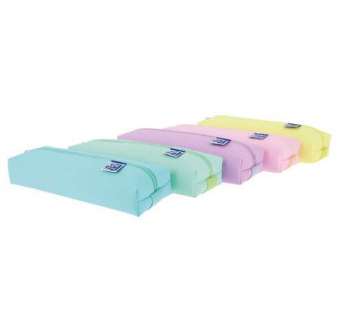 Oxford Kangoo Live & Go Estuche Rectangular Mediano - Goma Elastica para unirlo al Cuaderno - Colores Surtidos Pastel (5 uds)