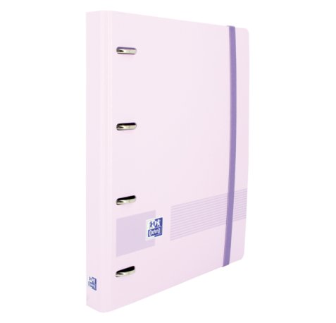 Oxford Live & Go A4+ Polyfoam Europeanbinder - Lomo de 45mm - Anillas de 4Dx35mm - Recambio 5x5 - Color Malva Pastel (4 uds)