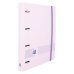 Oxford Live & Go A4+ Polyfoam Europeanbinder - Lomo de 45mm - Anillas de 4Dx35mm - Recambio 5x5 - Color Malva Pastel (4 uds)