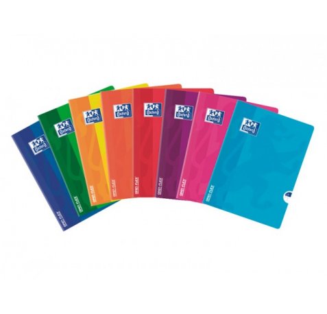 Oxford Openflex Libreta Grapada - Formato A5+ - 48 Hojas Lisas - Anti Traspaso de Tinta - Colores Surtidos (10 uds)