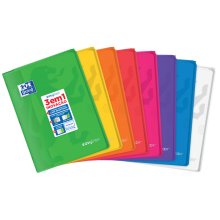 Oxford Easybook A4 Libreta Grapada - Tapa de Plastico Resistente - Cuadricula 5x5 con 2 Margenes - 48 Hojas de Papel de Alta Calidad - Colores Surtidos (10 uds)