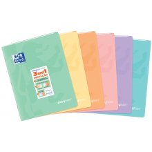 Oxford Easybook A4 Libreta Grapada - Tapa de Plastico Resistente - 1 Linea con 2 Margenes - 48 Hojas de Papel Pastel (10 uds)