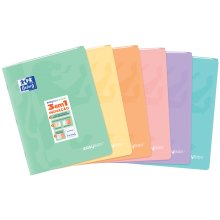 Oxford Easybook A5 Libreta Grapada - Tapa de Plastico Resistente - 1 Linea con 2 Margenes - 48 Hojas de Papel Pastel - Ideal para Tomar Notas y Apuntes (10 uds)