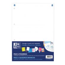 Oxford Complementos Pack 2U Pizarras W&E - Superficie de Escritura Magnetica - Incluye Rotulador y Borrador - Facil de Instalar y Transportar (10 uds)