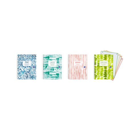 Oxford Japandi A5+ Europeanbook 4 Tapa Extradura - Cuaderno con 120 Hojas - Tamaño A5+ - 4 Modelos Diferentes (5 uds)