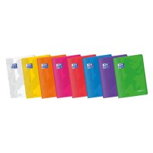 Oxford Easybook A4 Libreta Grapada - Tapa de Plastico Resistente - 48 Hojas con Margen - Cuadricula 4x4 - Colores Surtidos (10 uds)