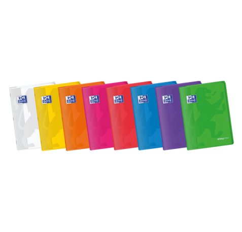Oxford Easybook A4 Libreta Grapada - Tapa de Plastico Resistente - 48 Hojas con Margen - Cuadricula 4x4 - Colores Surtidos (10 uds)