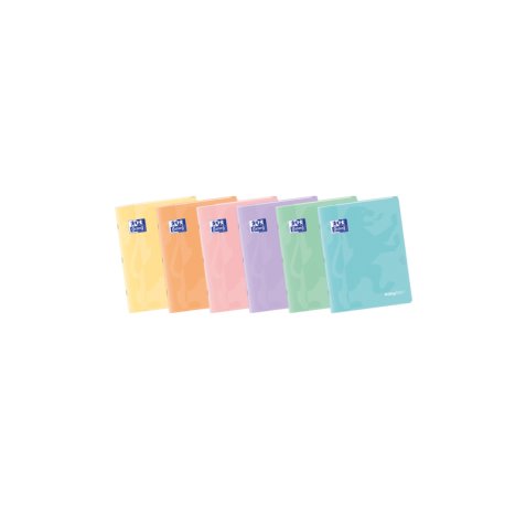 Oxford Easybook A5 Libreta Grapada - Tapa de Plastico Resistente - 48 Hojas con Margen - Diseño Pastel 4x4 - Ideal para Tomar Apuntes y Organizar tus Ideas (10 uds)