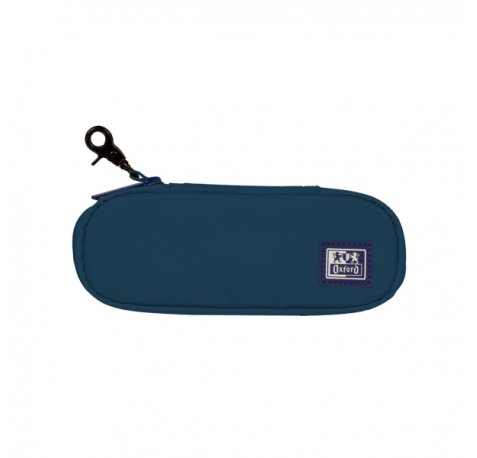 Oxford Kangoo B-Hook Estuche Cofre con Gancho - Bolsillo Interior con Malla - Goma Elastica para Cuadernos - Semirrigido - 21x8x4.8cm - Color Azul Marino