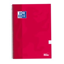 Oxford School Classic Cuaderno Espiral Tapa Extradura Write&Erase - Folio 4x4 con Margen - 80 Hojas - Color Rojo (5 uds)