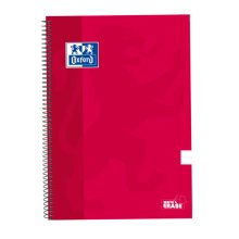 Oxford School Classic Cuaderno Espiral Tapa Extradura Write&Erase - Folio 1 Linea con Margen - 80 Hojas - Color Rojo (5 uds)