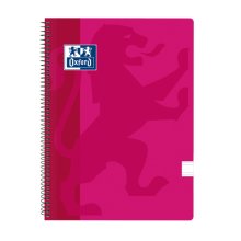 Oxford School Classic Cuaderno Espiral Tapa de Plastico Folio - Pauta 2.5 con Margen - 80 Hojas - Color Fucsia (5 uds)